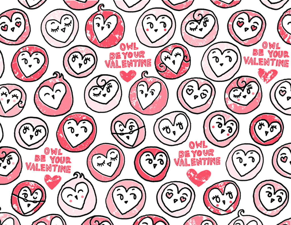 Iheartprintsandpatterns Valentine s Day Owl Gift Wrap