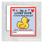 Instant RUBBER DUCK Valentine Card For Kids Valentines Printable I m A