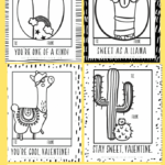 Llama Valentines Free Printable Valentines Cards To Color The