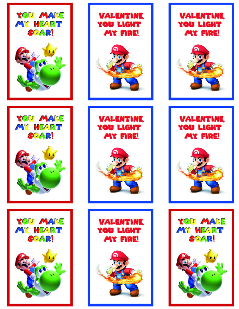 Mario Valentines For The Obsessed One Valentines For Kids Valentines 