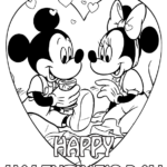 Mickey Mouse Valentines Day Coloring Pages For Kids