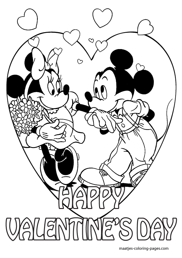 Mickey Mouse Valentines Day Coloring Pages For Kids