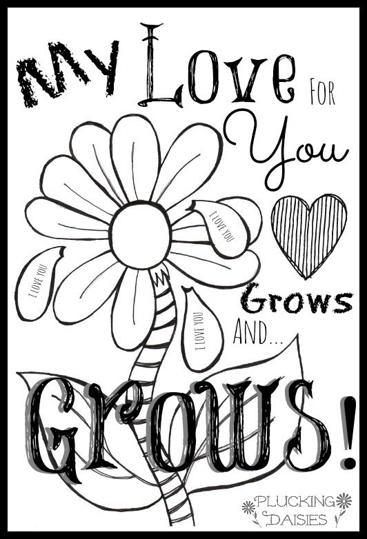 Mothers Day Coloring Pages Printable Valentines Day Cards Love 