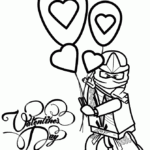 Ninjago Lloyd Zx Holding Valentines Day Balloons Coloring Page