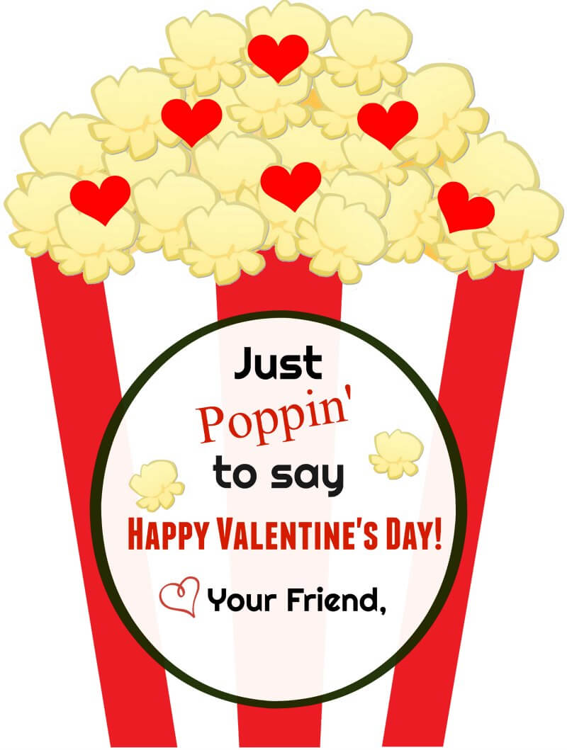 Popcorn Valentine s Day Card FREE PRINTABLE Popcorn Valentine 