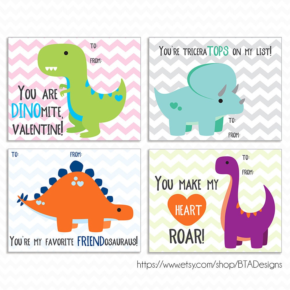 Dinosaur Valentine Card Printable PrintableValentine