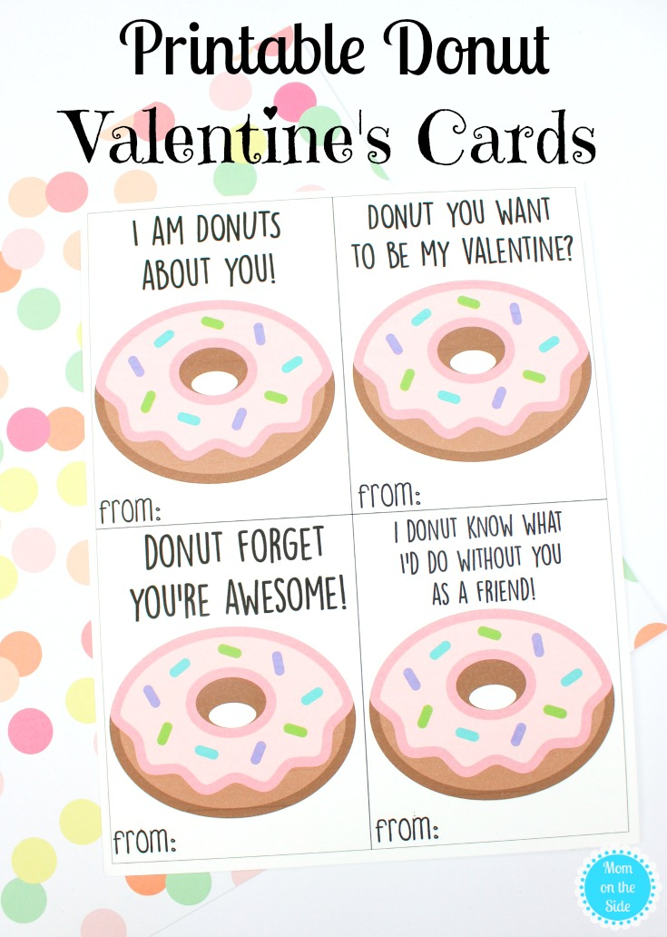 Printable Donut Valentine Cards For Kids Mom On The Side