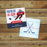 Printable Hockey Valentine s Day Card Custom All Star