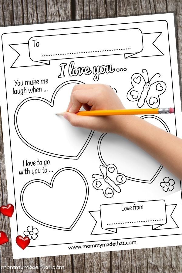 Printable I Love Your Because Valentine For Kids Kids Valentines 