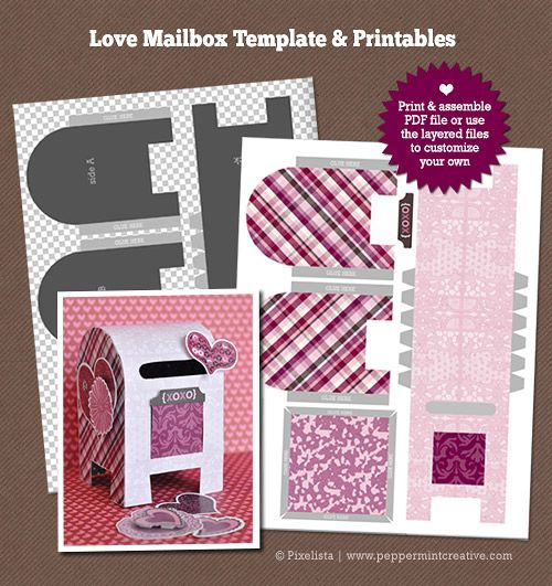 Printable Mailbox Template Valentines Letter Valentines Printables 