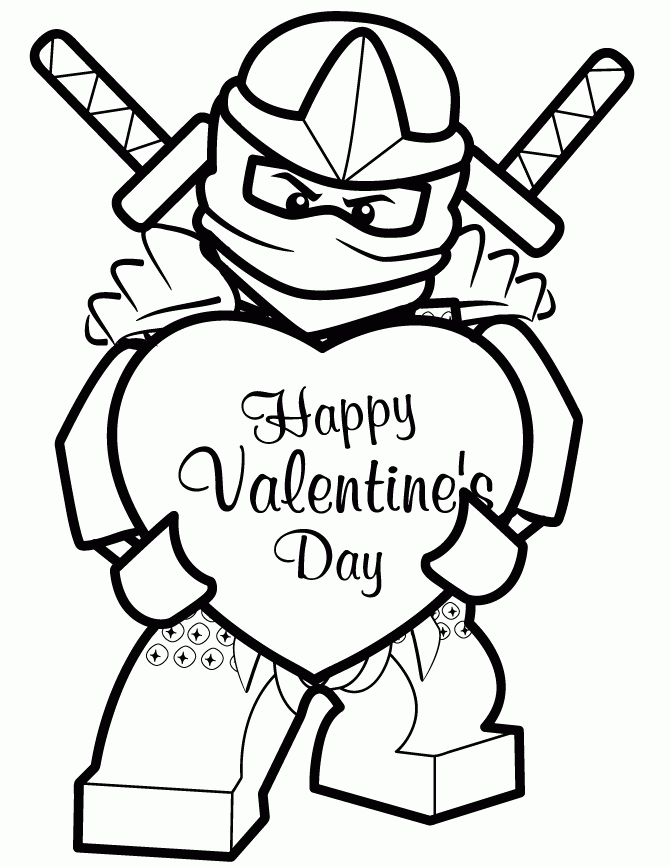 Printable Ninjago valentines day Coloringpagebook