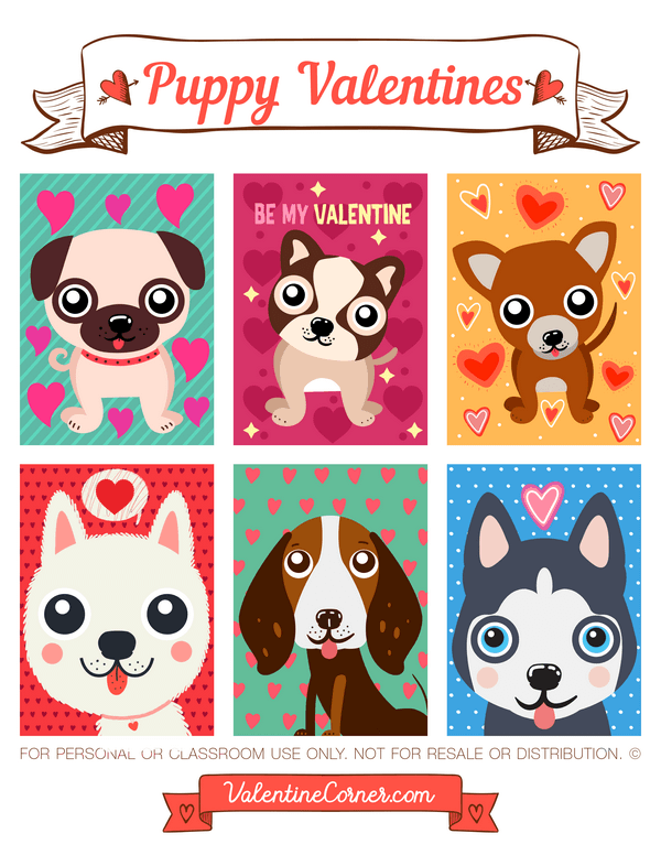 Printable Puppy Valentines