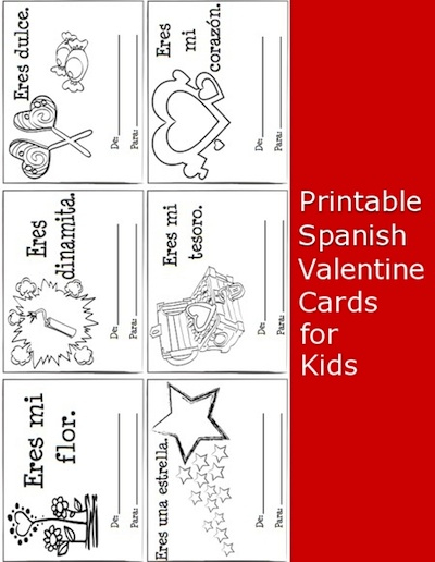 Printable Spanish Valentine Cards For Kids Spanish Playground