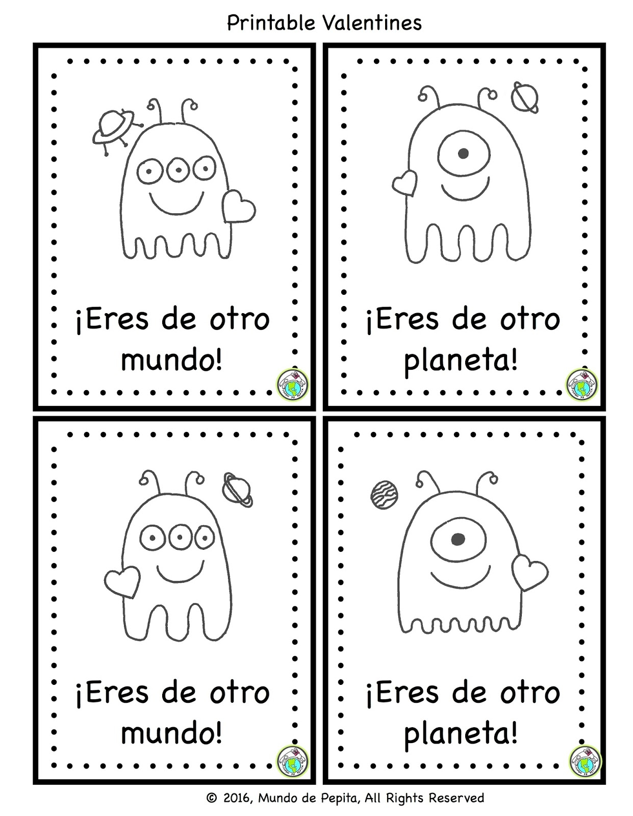 Printable Spanish Valentines For Kids Mundo De Pepita