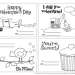 Printable Valentine Cards For Kids To Color Color On Pages Coloring