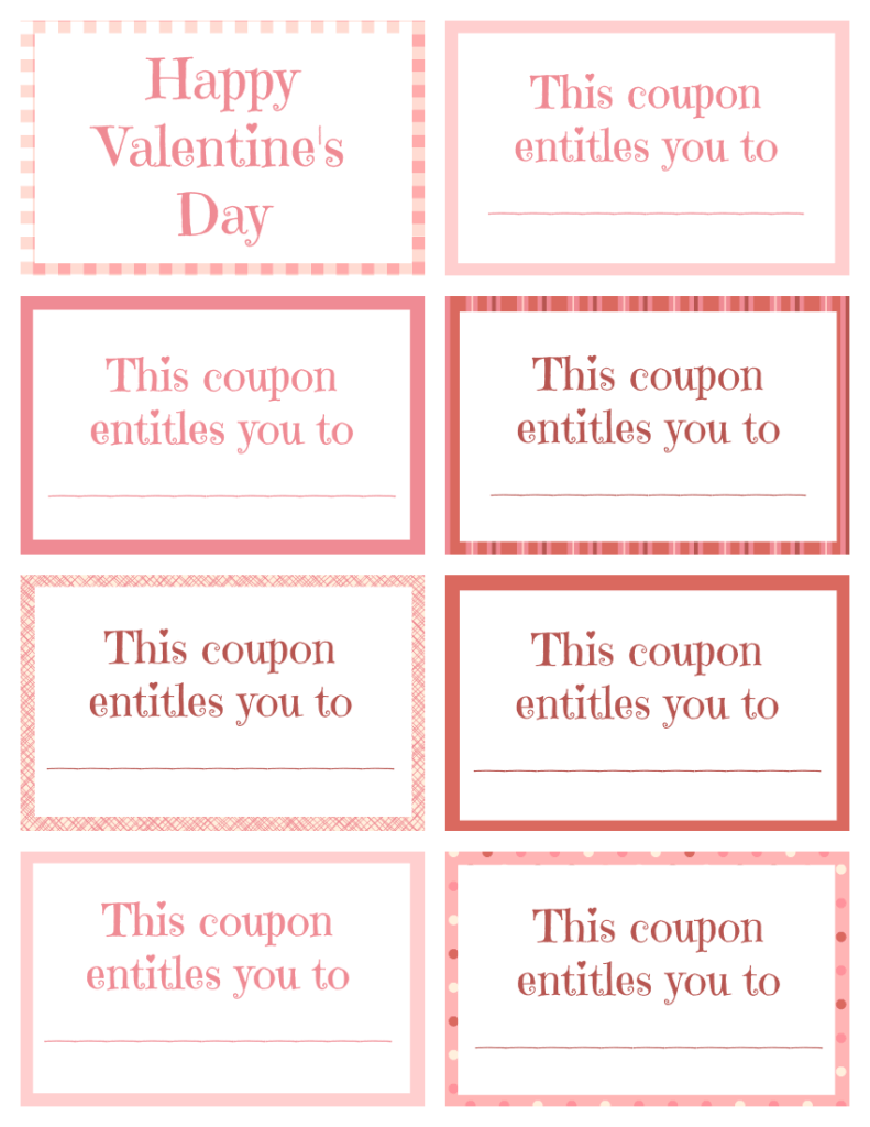 Printable Valentine Coupon Book For Kids Printable Coupon Book 