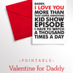 Printable Valentine Kid Card For Daddy Funny Love Note For Etsy