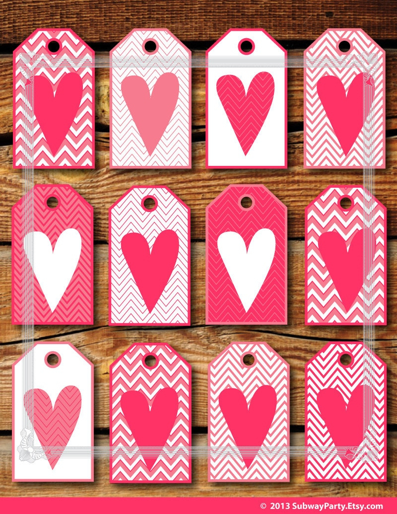 Printable Valentine s Day Gift Tags In Pink White