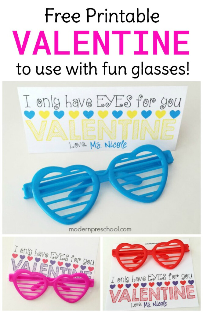 Simple Sunglasses Printable Valentine