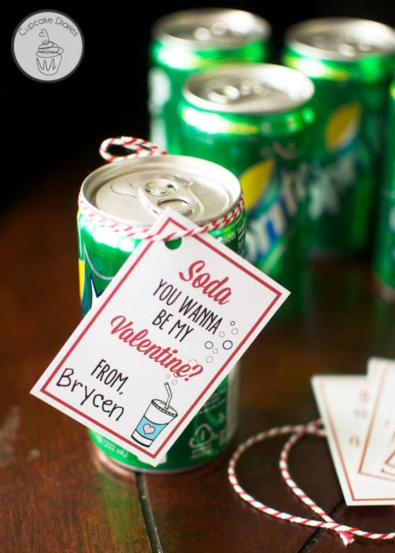 Soda Valentine With FREE Printable Tags Cupcake Diaries