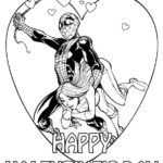 Spiderman And Mary Jane Valentines Day Coloring Pages For Kids