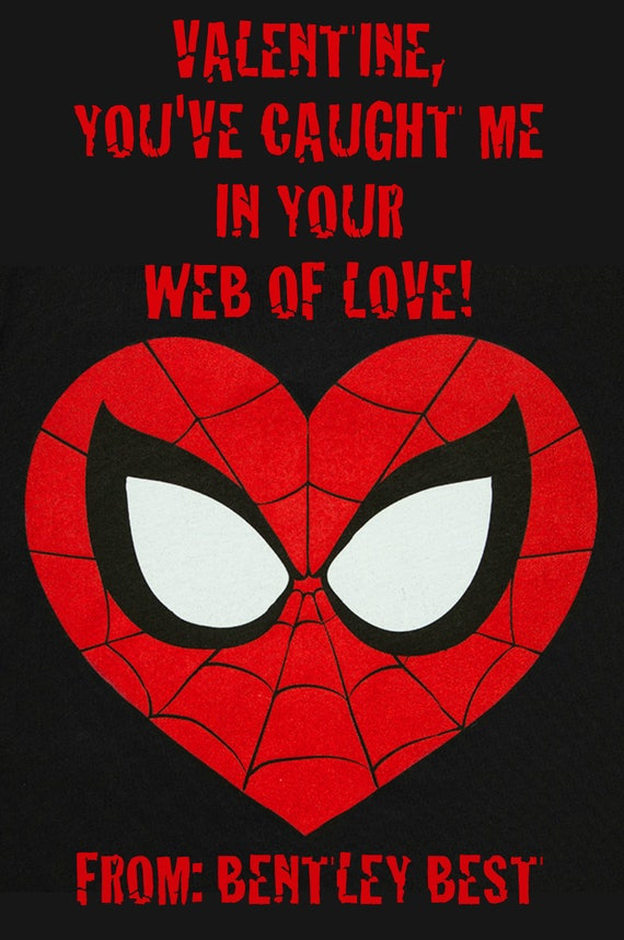 Spiderman Valentine s Cards Etsy