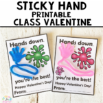 Sticky Hand Printable Class Valentine Primary Playground