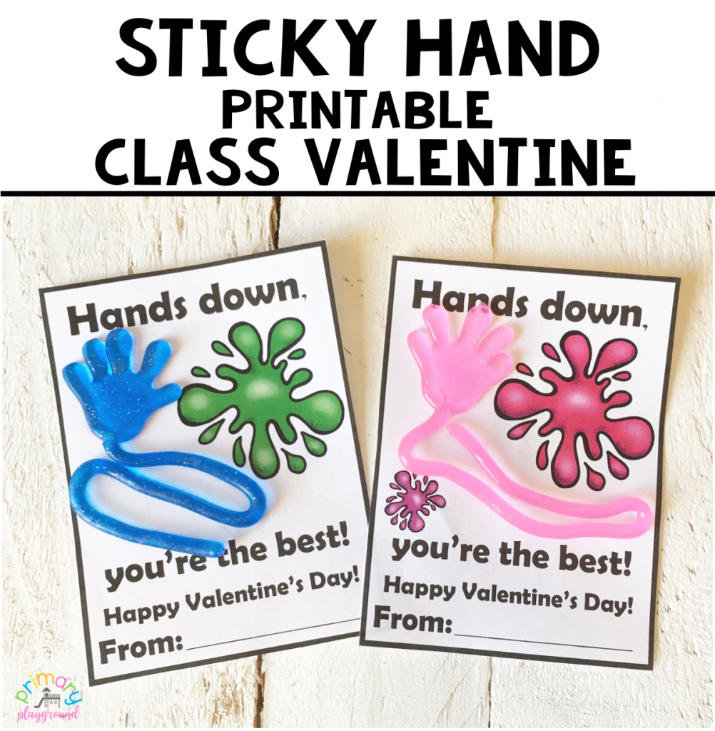 Sticky Hand Printable Class Valentine Primary Playground