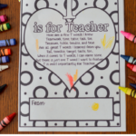 T Is For Teacher Coloring Page Valentine Or Teacher s Appreciation Card