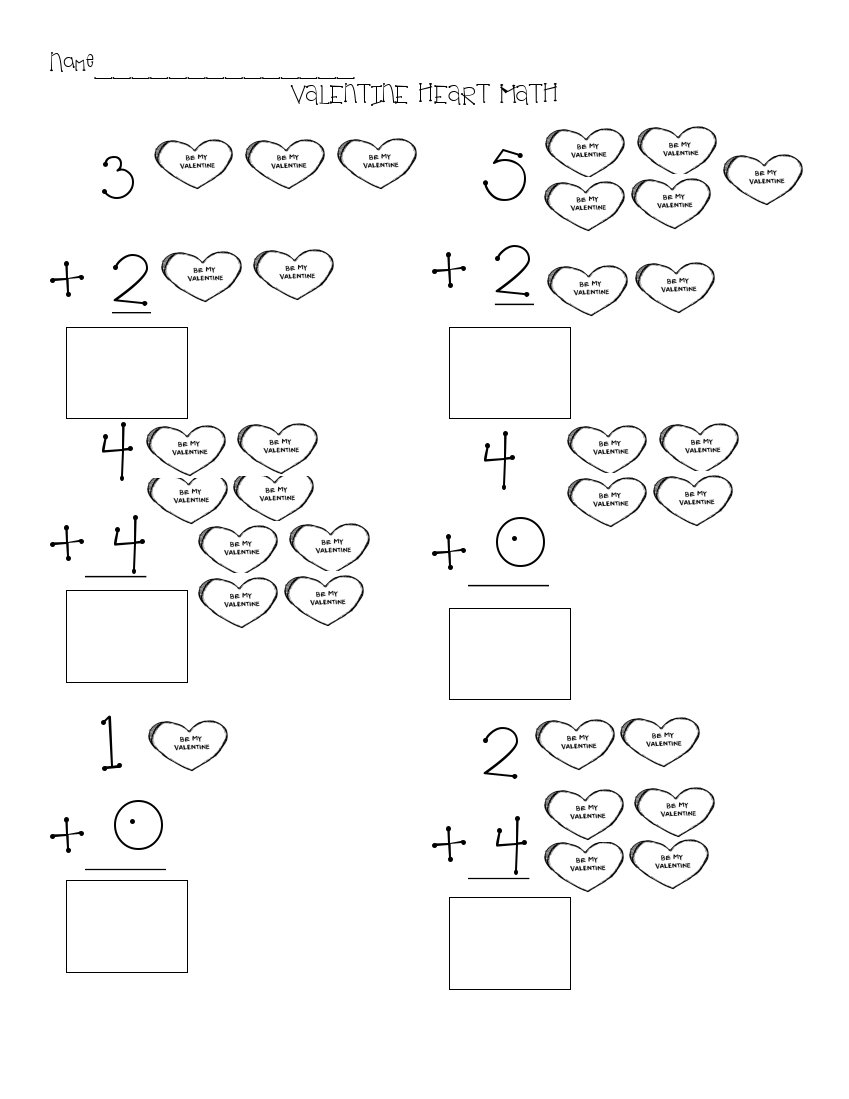 The Art Of Teaching A Kindergarten Blog Valentine Math Worksheet