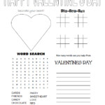 Valentine s Day 4 in 1 Activity Sheet Printables For Kids Free Word