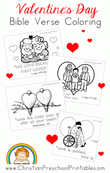 Valentine s Day Bible Coloring Pages Christian Preschool Printables