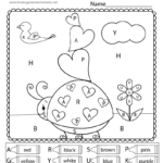 Valentine s Day Color By Letter Worksheet For Kindergarten
