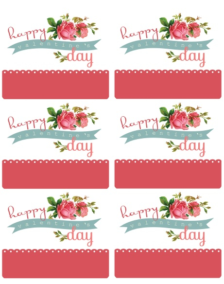 Valentine s Day Labels With Roses Free Printable Labels Templates 