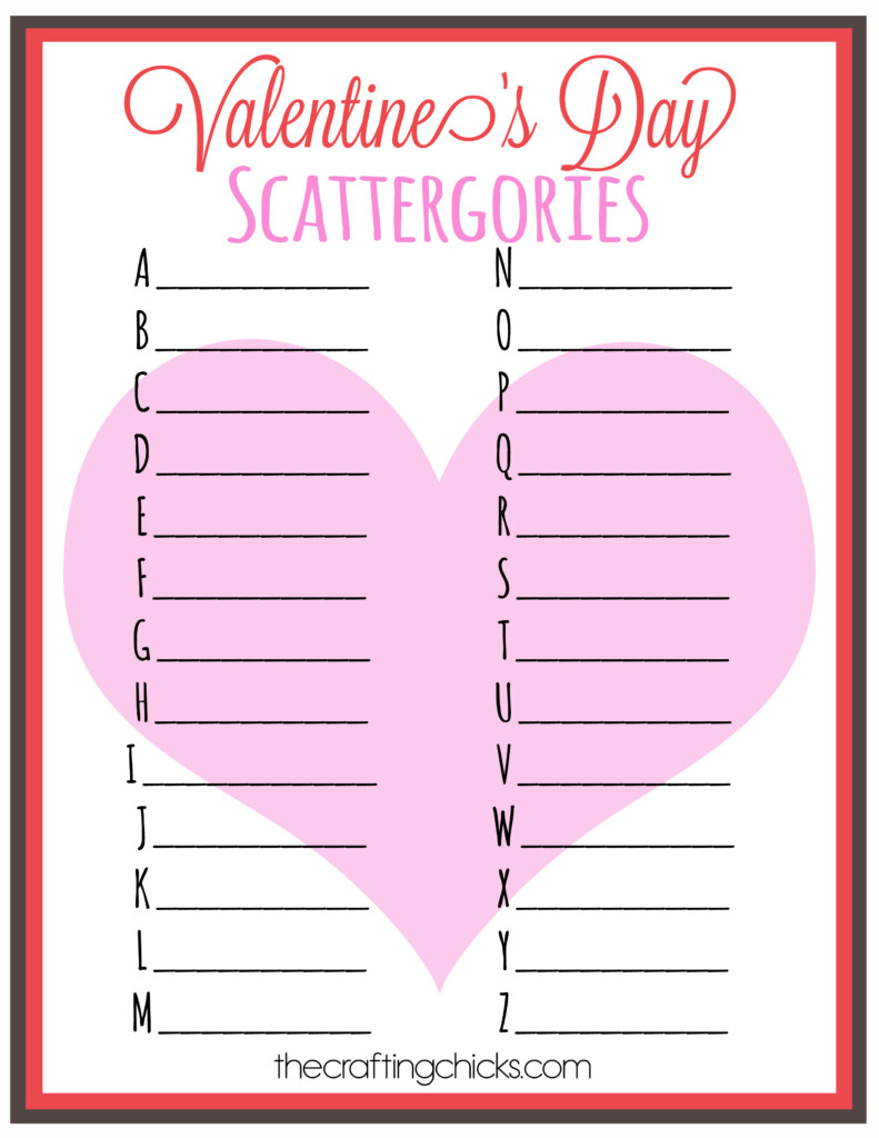 Valentine s Day Scattergories The Crafting Chicks