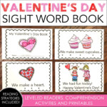 Valentine s Day Sight Word Book Kindergarten Smarts