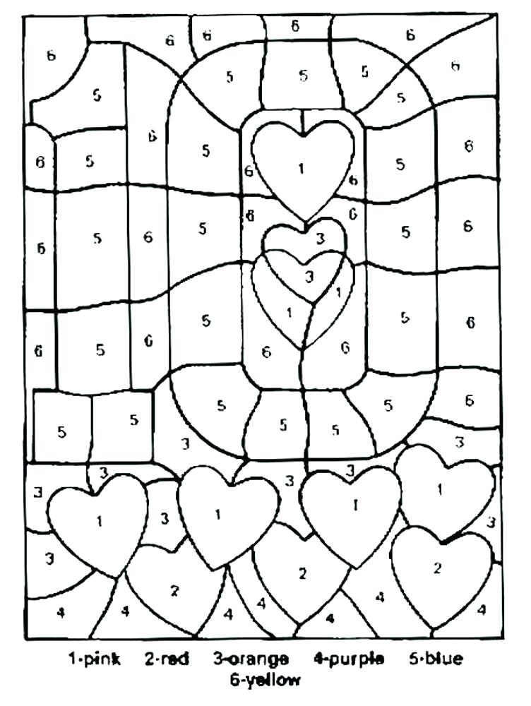 Valentines Color By Number Best Coloring Pages For Kids