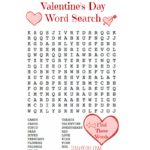Valentines Day Word Search Puzzle pdf Valentines Day Words