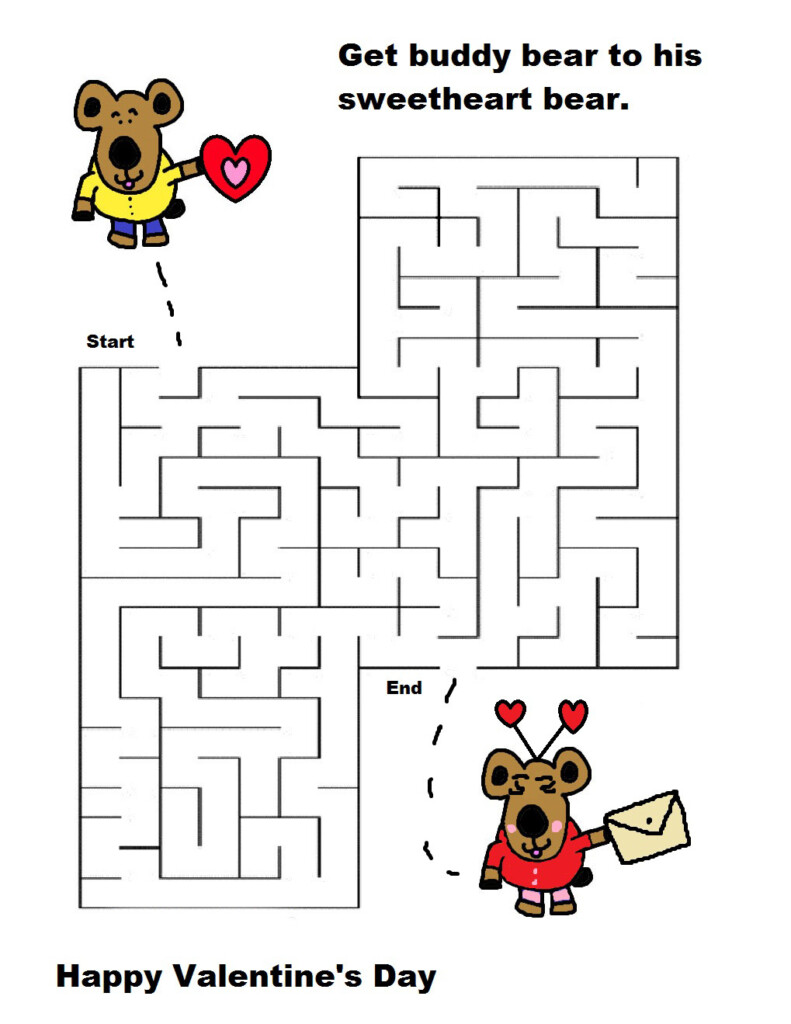 Valentines Mazes Best Coloring Pages For Kids