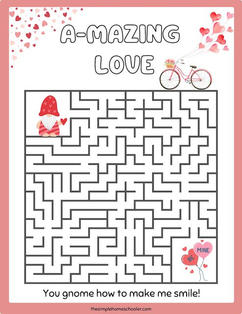 10 Valentine Maze Printables Free Easy Print The Simple Homeschooler