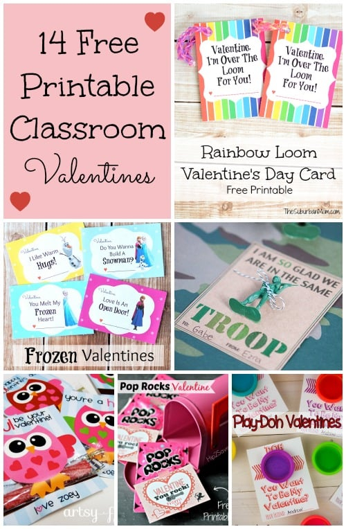 14 Free Printable Kids Classroom Valentines TheSuburbanMom