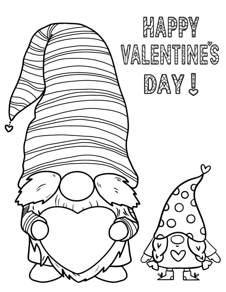 15 Cute Valentine Gnomes Coloring Pages Valentine Coloring Pages 