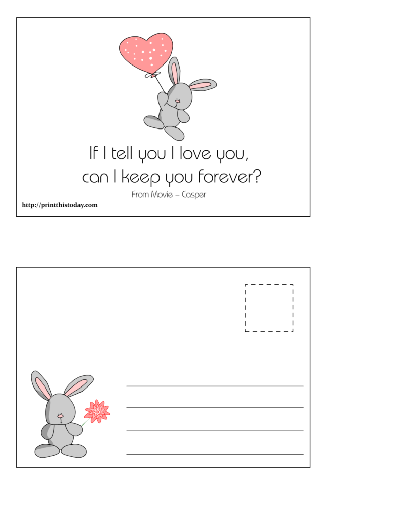 24 Cute Free Printable Valentine s Day Postcards