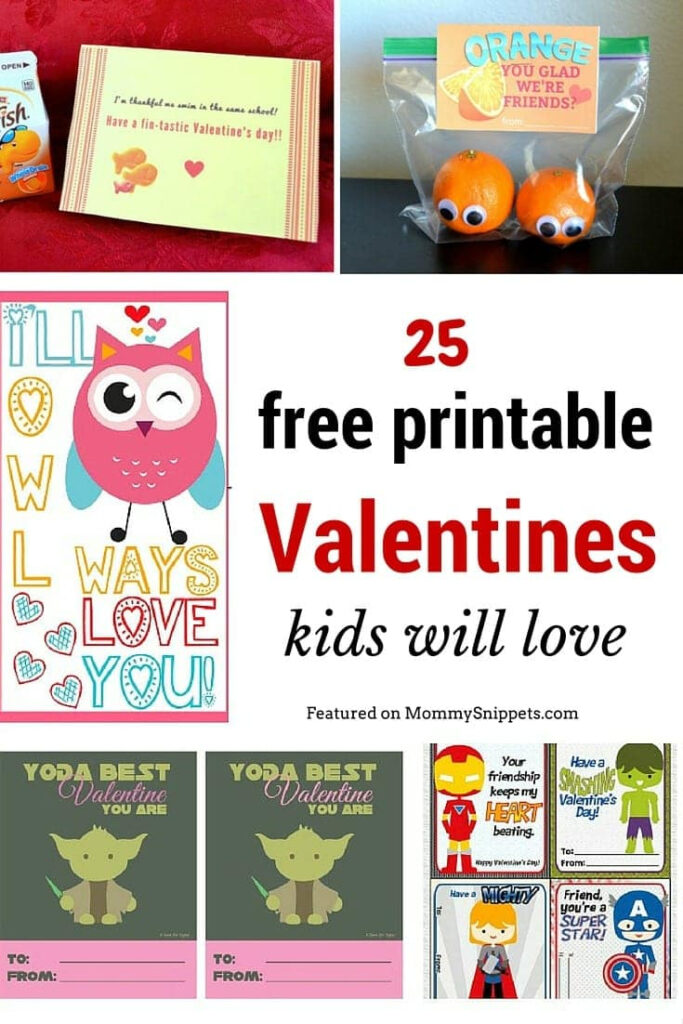 25 Free Printable Valentines Kids Will Love Mommy Snippets