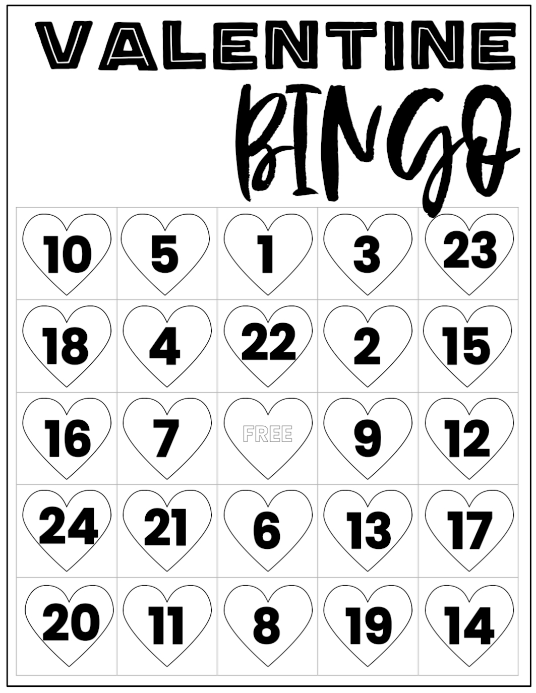 30 Free Printable Valentine Bingo Cards With Numbers Originalmom Free 