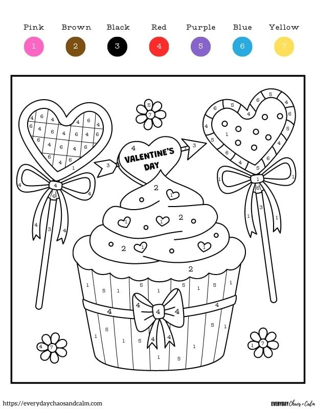 5 Free Valentine Color By Number Worksheets For Kids