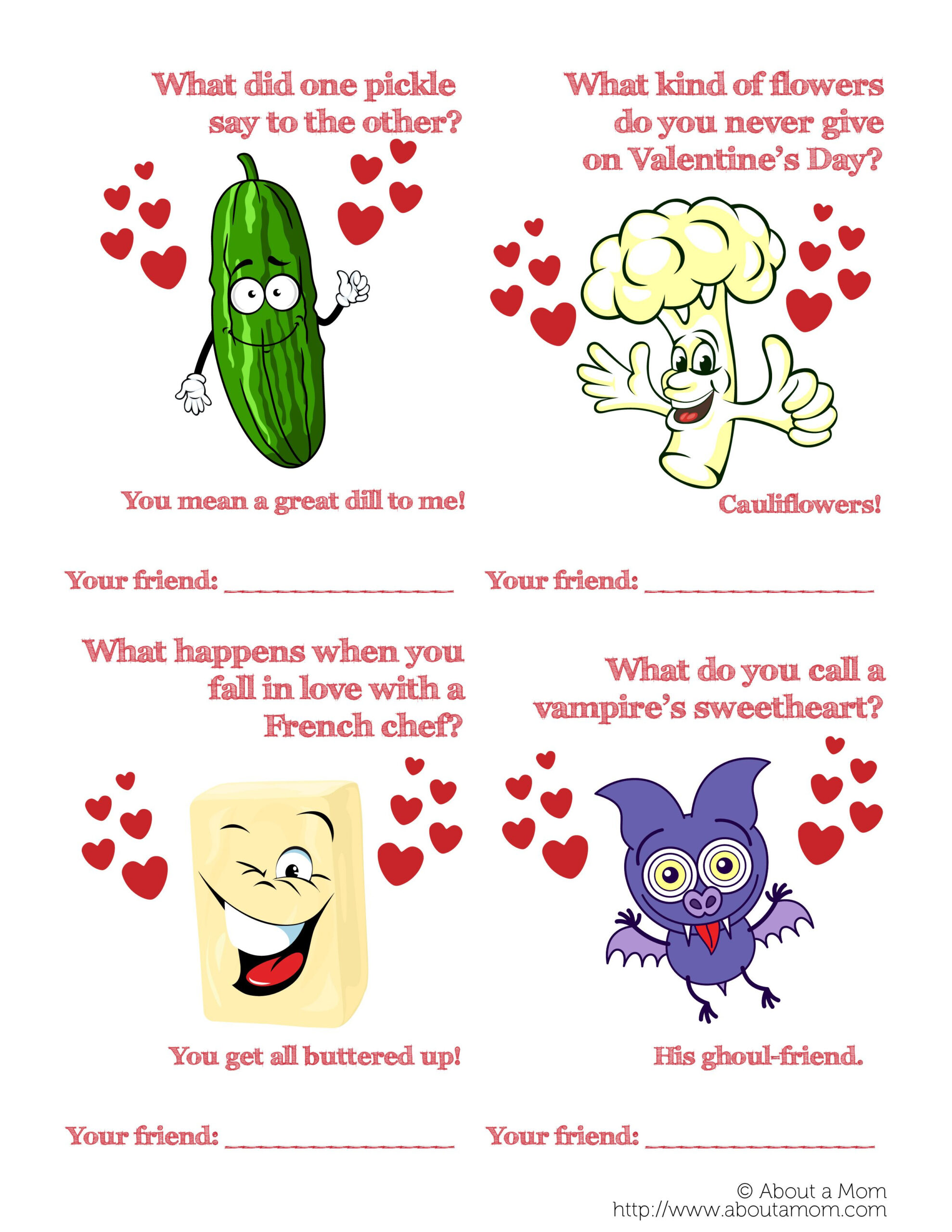 Add Fun To Valentine s Day With Printable Silly Valentines