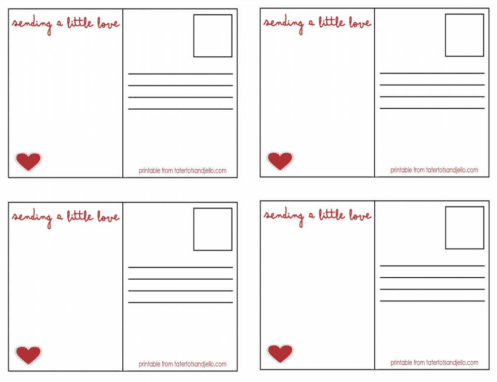 Adorable Valentine Postcards Free Printables Heart Cards