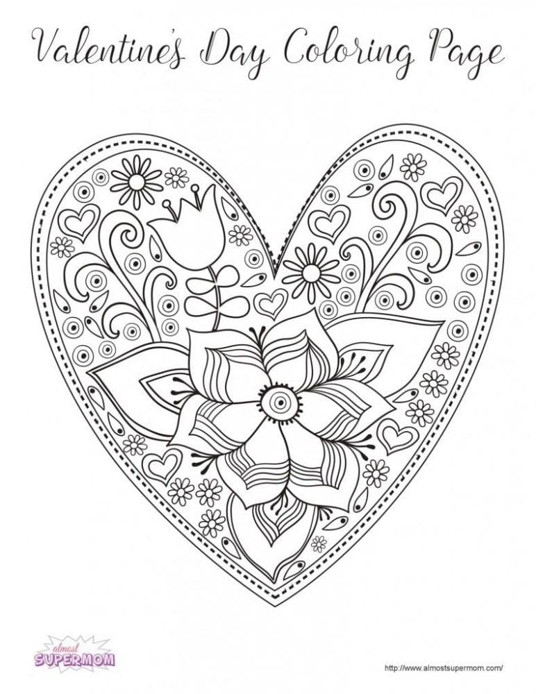 Adult Valentine Coloring Pages To Print Coloring Pages