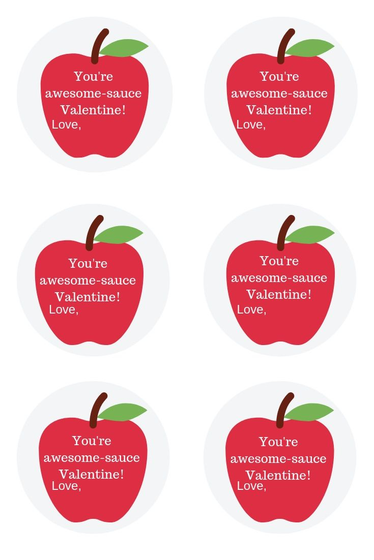 Applesauce Valentine Printable